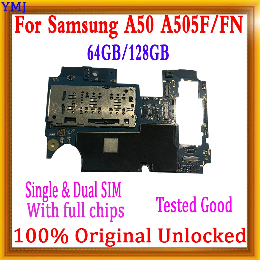 С системой Android для материнской платы Samsung Galaxy A50 A505F/FN, 64 ГБ 128 ГБ, оригинальная разблокированная пластина, без идентификационной учетной записи, логическая плата
С системой Android для материнской платы Samsung Galaxy A50 A505F/FN, 64 ГБ 128 ГБ, оригинальная разблокированная пластина, без идентификационной учетной записи, логическая плата
