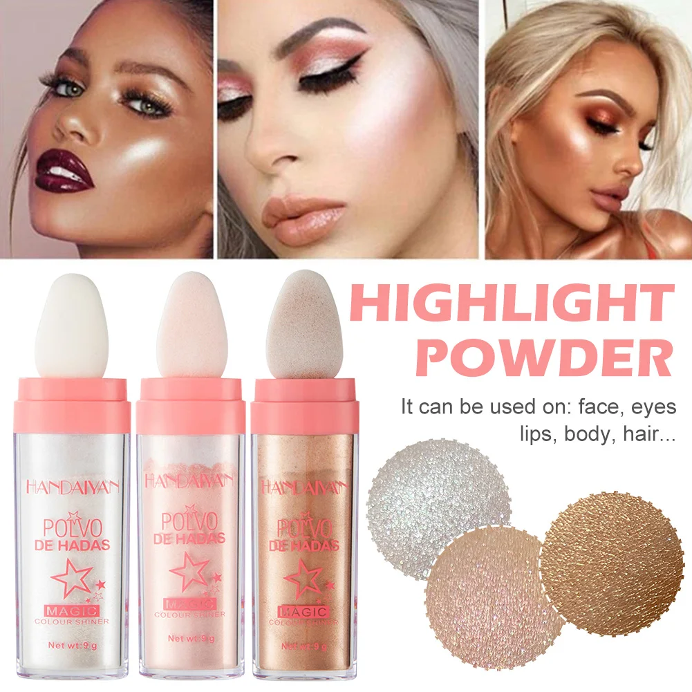 

Face Glitter Highlight Patting Powder High Light Blusher Sparkly Shimmer Natural High Gloss Powder For Face Body Hair Cosmetic