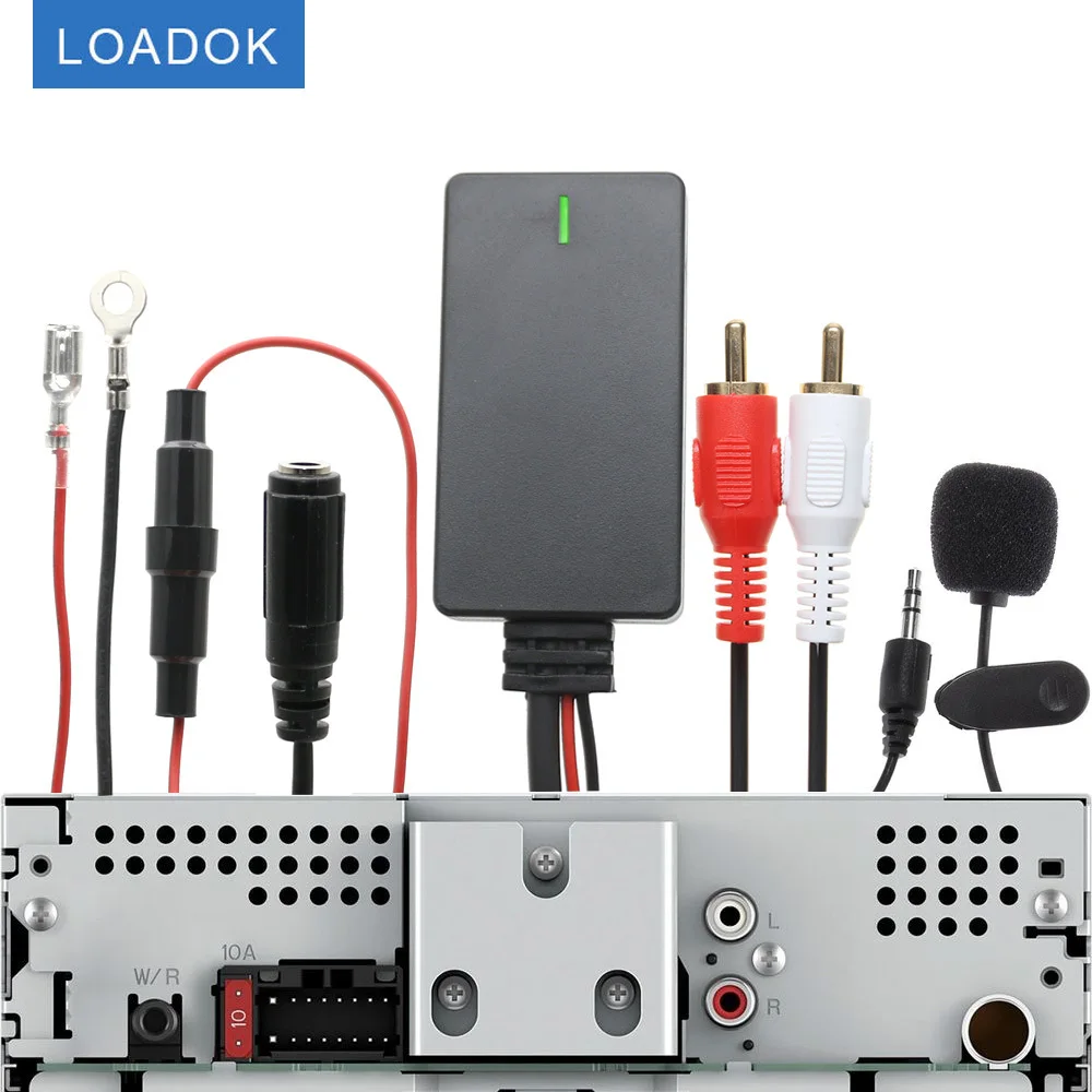 Universal Bluetooth Car Kit Phone Call Handsfree Microphone AUX 2 RCA Cable Adapter for Truck Auto Speaker Radio Stereo Audio In
Universal Bluetooth Car Kit Phone Call Handsfree Microphone AUX 2 RCA Cable Adapter for Truck Auto Speaker Radio Stereo Audio In