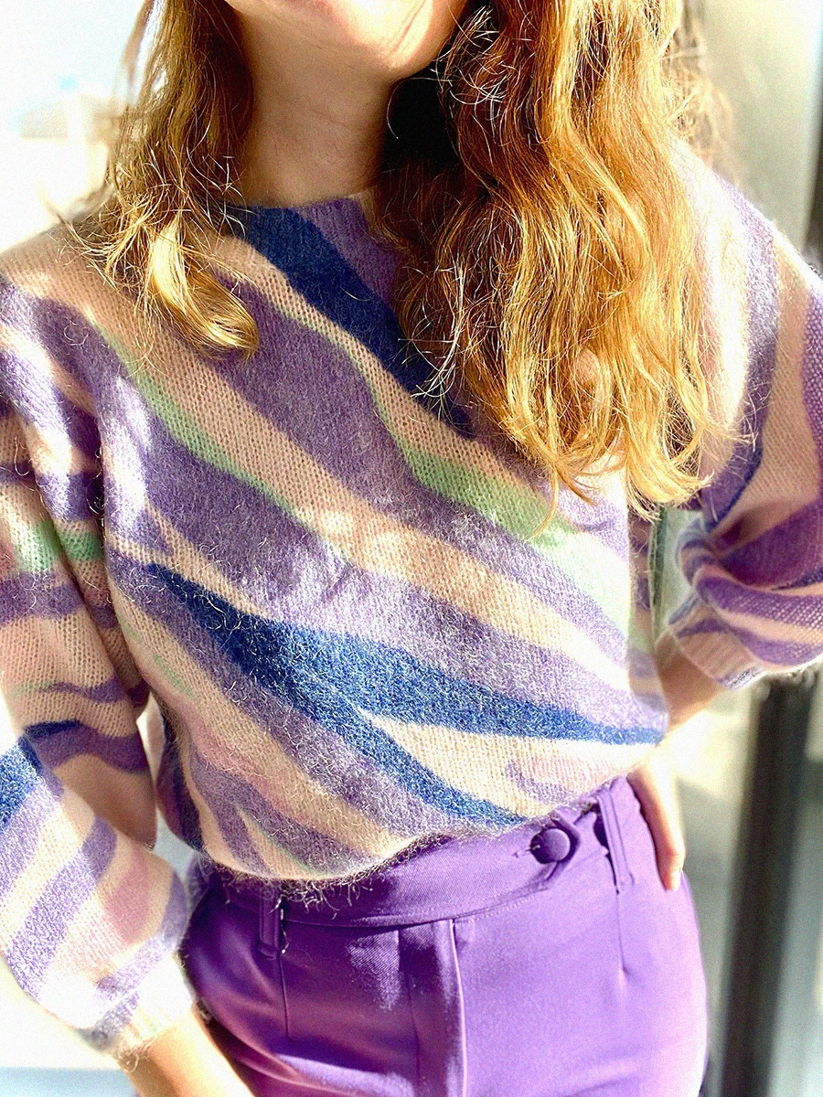 Multicoloured Print Jumper Top Autumn Winter Woman Round Neck Soft Wool Mohair Pullover Elegant Vintage Femme Sweater Pull
Multicoloured Print Jumper Top Autumn Winter Woman Round Neck Soft Wool Mohair Pullover Elegant Vintage Femme Sweater Pull