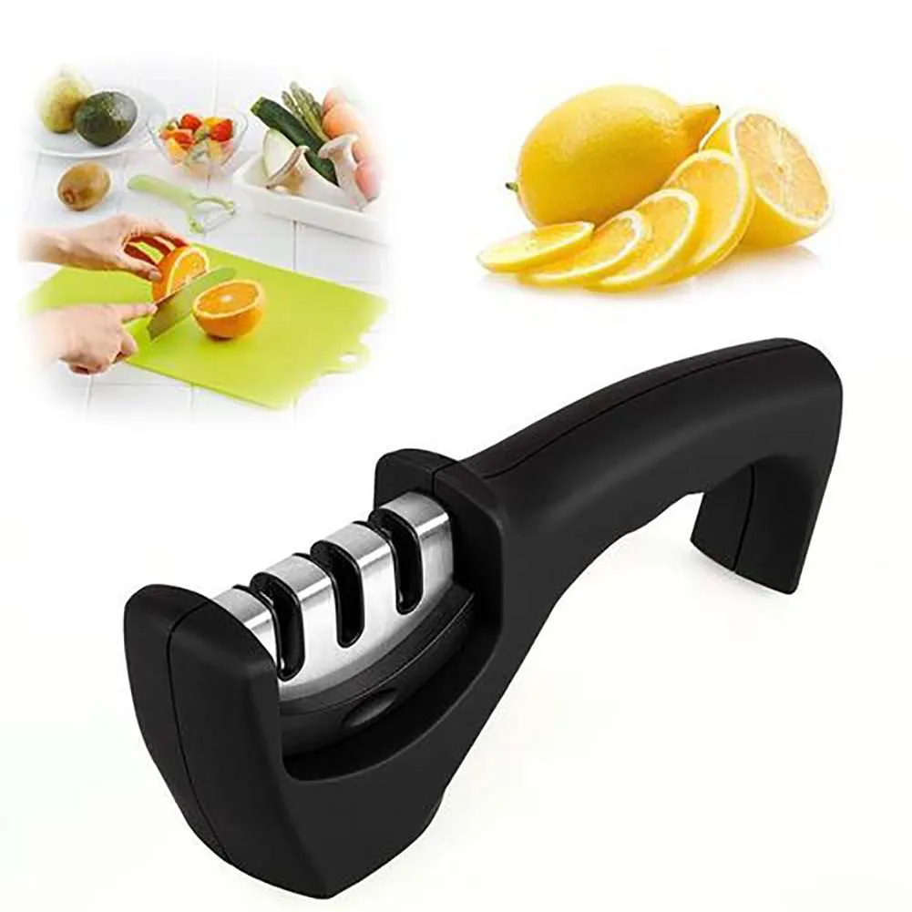 Ceramic Sharpening Kitchen 3-Segment Knife Sharpener Household Multi-Functional Hand-Held Three-Purpose Black Sharpening Stone
Ceramic Sharpening Kitchen 3-Segment Knife Sharpener Household Multi-Functional Hand-Held Three-Purpose Black Sharpening Stone