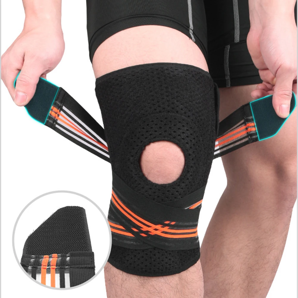 

1Pc Kneepad Adjustable Sports Leg Support Brace Wrap Protector Pads Sleeve Patella Guard with 6 Spring Bars Sportswear