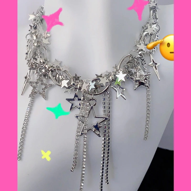Y2K Accessories Shiny Star Necklace Korean Fashion Chain Crystal Choker Punk Charm Cross Pendant Necklace for Women Punk Jewelry
Y2K Accessories Shiny Star Necklace Korean Fashion Chain Crystal Choker Punk Charm Cross Pendant Necklace for Women Punk Jewelry