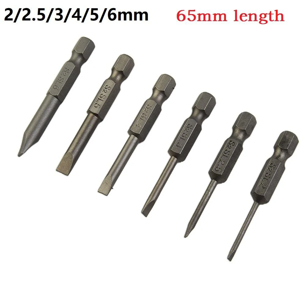 6 Pcs 65mm Screwdriver Bit Flat Head Slotted Tip Magnetic Bit 2/2.5/3/4/5/6mm 1/4'' Hex Shank Electric Screwdriver Tools Parts
6 Pcs 65mm Screwdriver Bit Flat Head Slotted Tip Magnetic Bit 2/2.5/3/4/5/6mm 1/4'' Hex Shank Electric Screwdriver Tools Parts