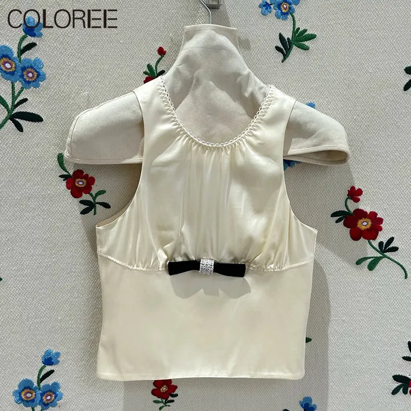 Модная одежда в Корейском стиле, лето 2023, элегантный укороченный топ с бантом + мини-юбка, комплект из двух предметов, наряды
Модная одежда в Корейском стиле, лето 2023, элегантный укороченный топ с бантом + мини-юбка, комплект из двух предметов, наряды