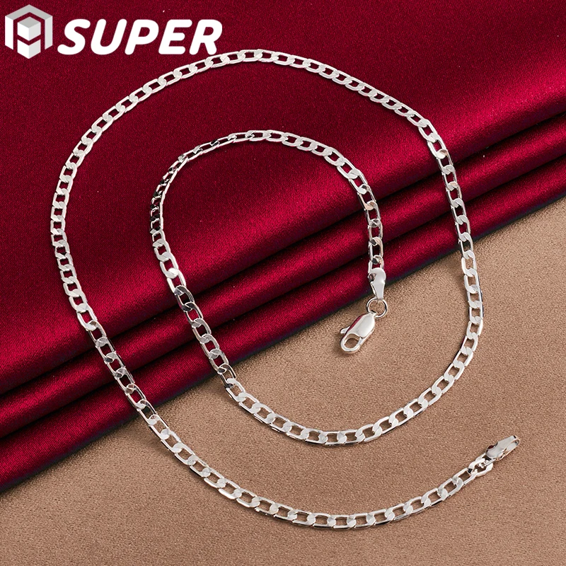 925 Sterling Silver 4mm Side Chain 16/18/20/22/24/26/28/30 Inch Necklace For Man Women Fashion Wedding Charm Jewelry
925 Sterling Silver 4mm Side Chain 16/18/20/22/24/26/28/30 Inch Necklace For Man Women Fashion Wedding Charm Jewelry