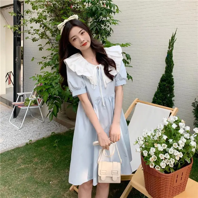 Plus Weight Wearable Doll Neck Design Dress for Women's Summer New College Style Sen Series Skirt
Plus Weight Wearable Doll Neck Design Dress for Women's Summer New College Style Sen Series Skirt