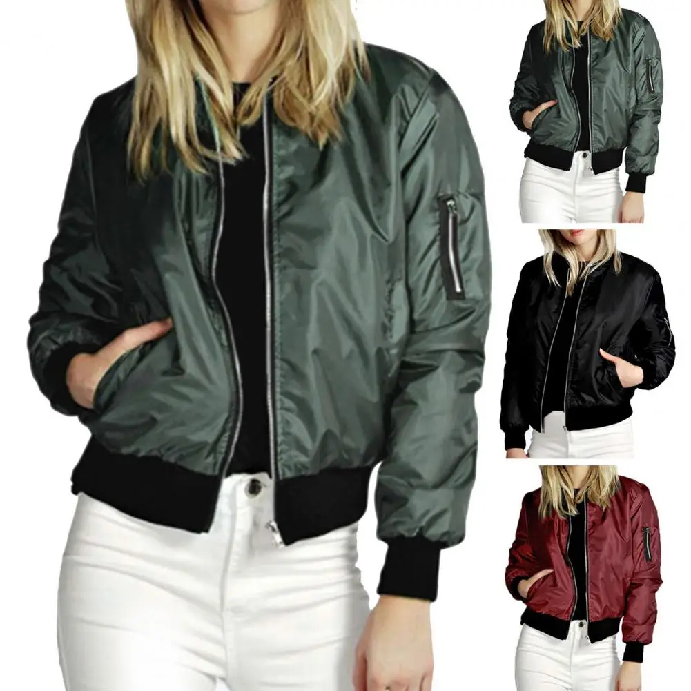 Women Autumn Coat Zipper Placket Stand Collar Long Sleeves Thread Neck Solid Color Keep Warm Loose Plus Size Cardigan Elastic Cu
Women Autumn Coat Zipper Placket Stand Collar Long Sleeves Thread Neck Solid Color Keep Warm Loose Plus Size Cardigan Elastic Cu