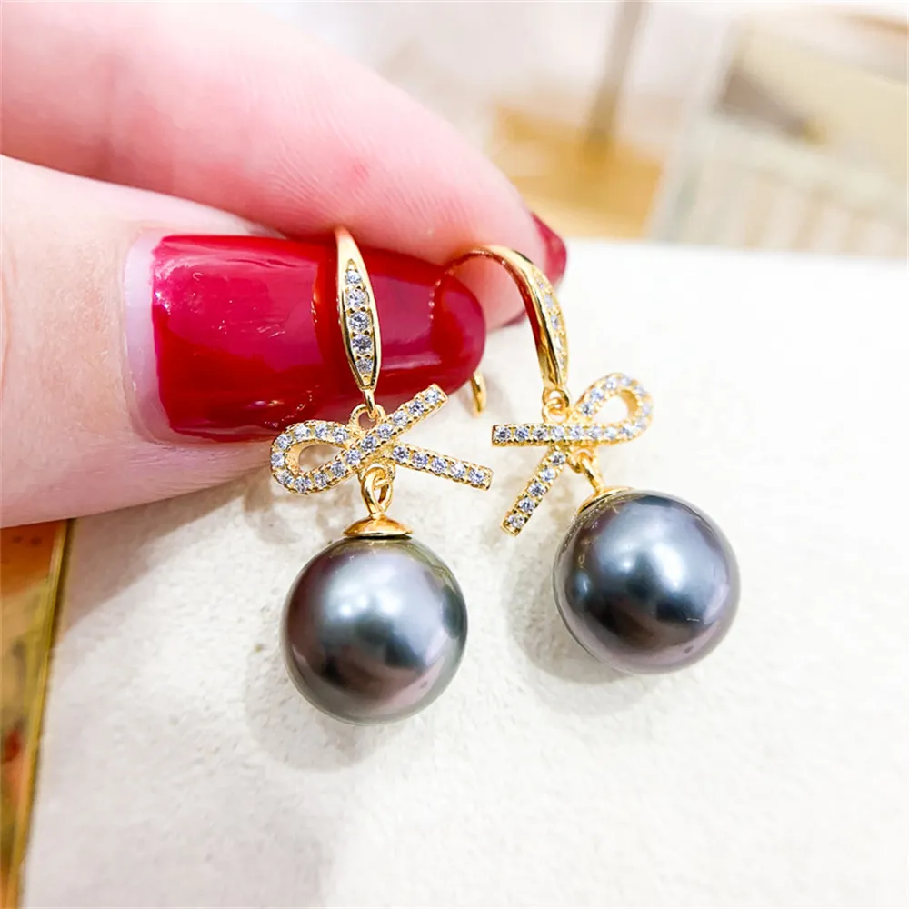 DIY Pearl Ear Studs Accessories S925 Sterling Silver Jewelry Bow Tie Ear Hook Earrings Female Empty Holder Fit 8-12mm Beads 
DIY Pearl Ear Studs Accessories S925 Sterling Silver Jewelry Bow Tie Ear Hook Earrings Female Empty Holder Fit 8-12mm Beads