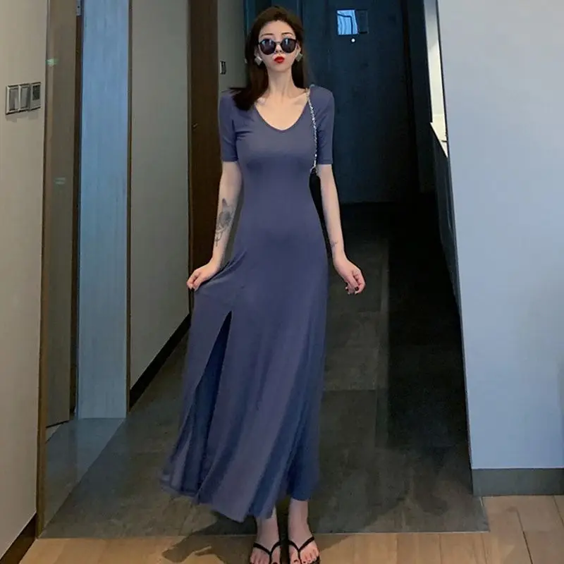 Korean Fashion 원피스 Slim Elegant Women's Dresses For Party 2022 Short Sleeve Summer Long Dress Split Sexy Bodycon Vestidos Mujer
Korean Fashion 원피스 Slim Elegant Women's Dresses For Party 2022 Short Sleeve Summer Long Dress Split Sexy Bodycon Vestidos Mujer