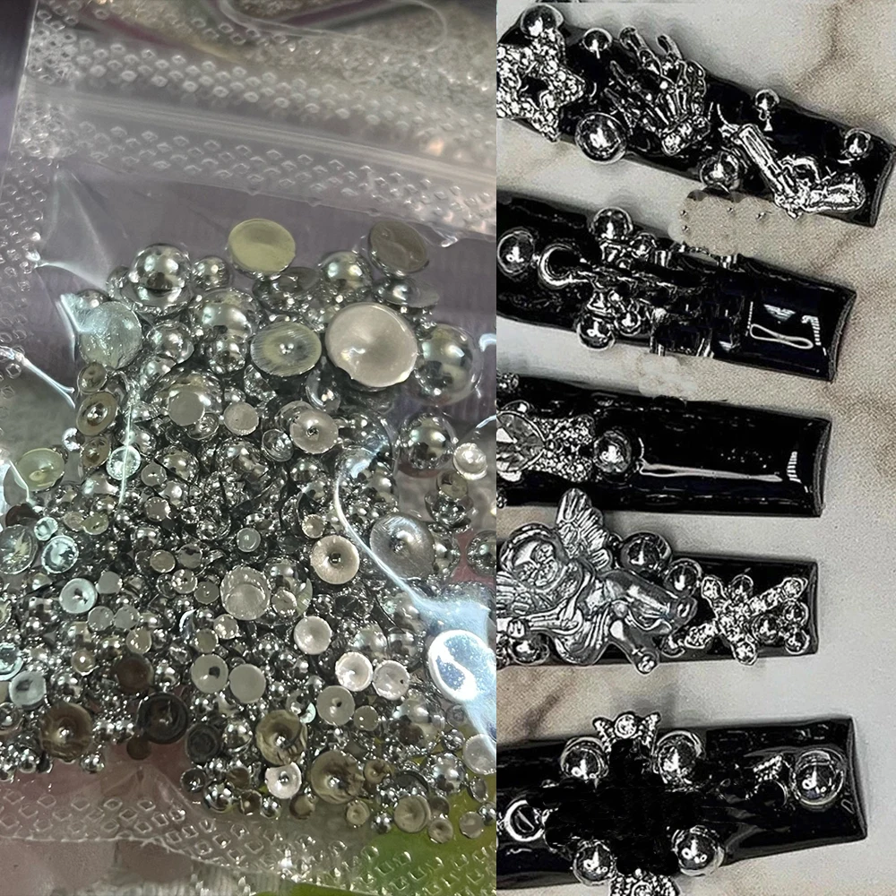100pcs Punk Silver Pearl Nail Art Charms 3D Gothic Design Dark Nail Rhinestones Supernatural Manicure Tips Nail Art Supplies
100pcs Punk Silver Pearl Nail Art Charms 3D Gothic Design Dark Nail Rhinestones Supernatural Manicure Tips Nail Art Supplies