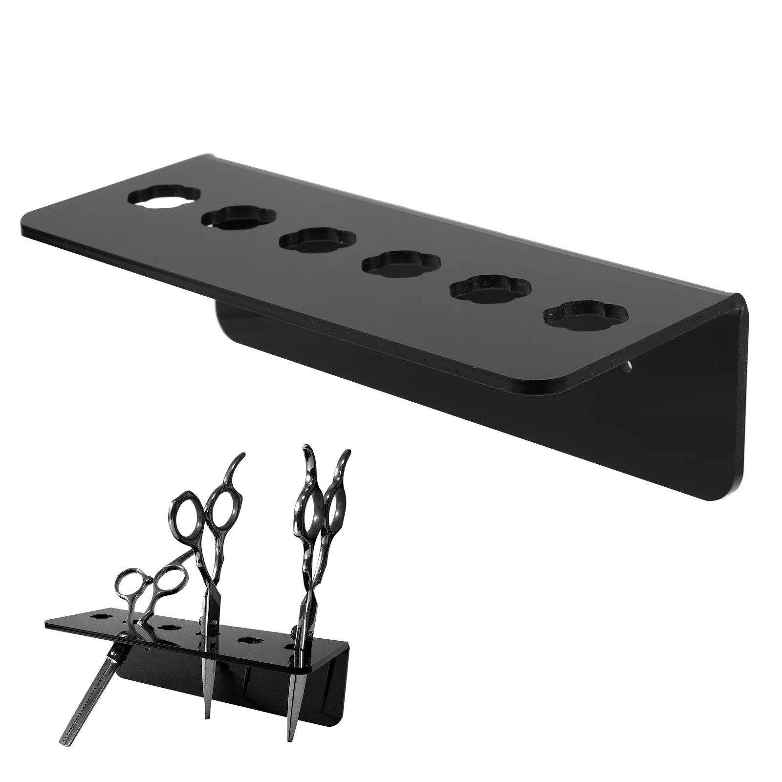 

Hairdressing Scissors Stand Wall Mounted Rack Hairdresser Acrylic Holder Shear Organizer Grooming Clippers Barber