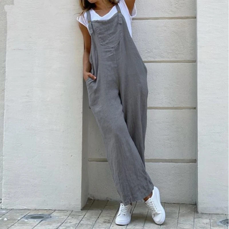 Solid Long Jumpsuit Women 2022 Casual High Waist Cotton Linen Women Outfits Monos Mujer Elegante Button Jumpsuits Loose Overalls
Solid Long Jumpsuit Women 2022 Casual High Waist Cotton Linen Women Outfits Monos Mujer Elegante Button Jumpsuits Loose Overalls
