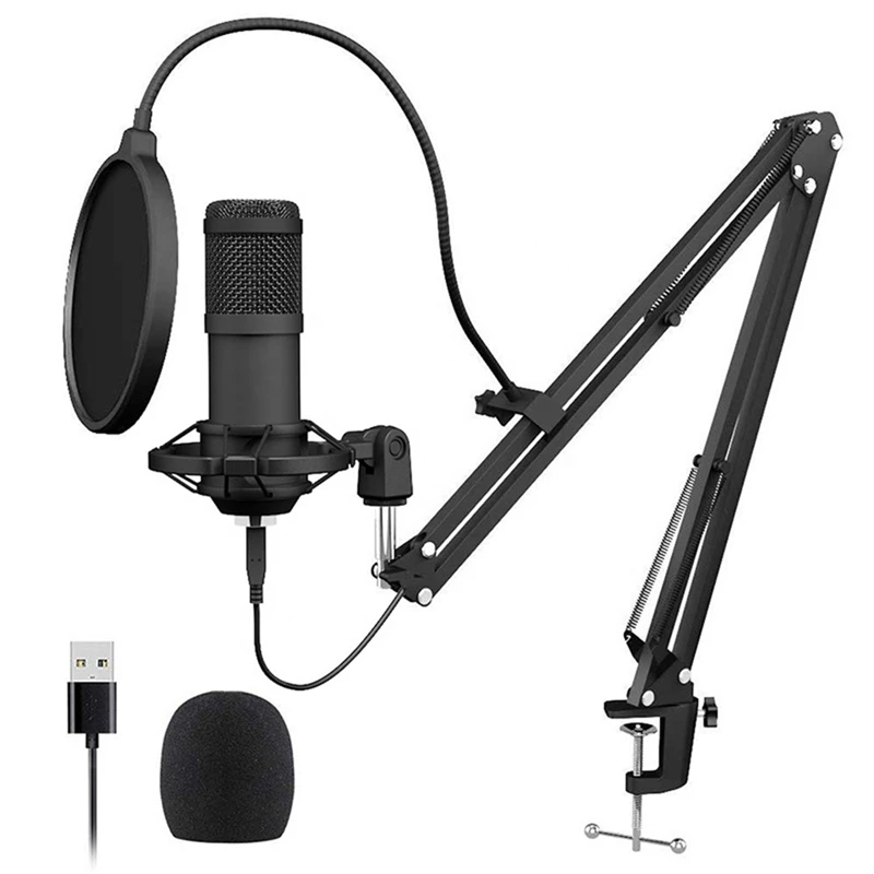 USB Microphone , 192KHZ Studio Cardioid Condenser Mic, Umicrophone Kit With Sound Chipset Boom Arm Set, For Recording 
USB Microphone , 192KHZ Studio Cardioid Condenser Mic, Umicrophone Kit With Sound Chipset Boom Arm Set, For Recording
