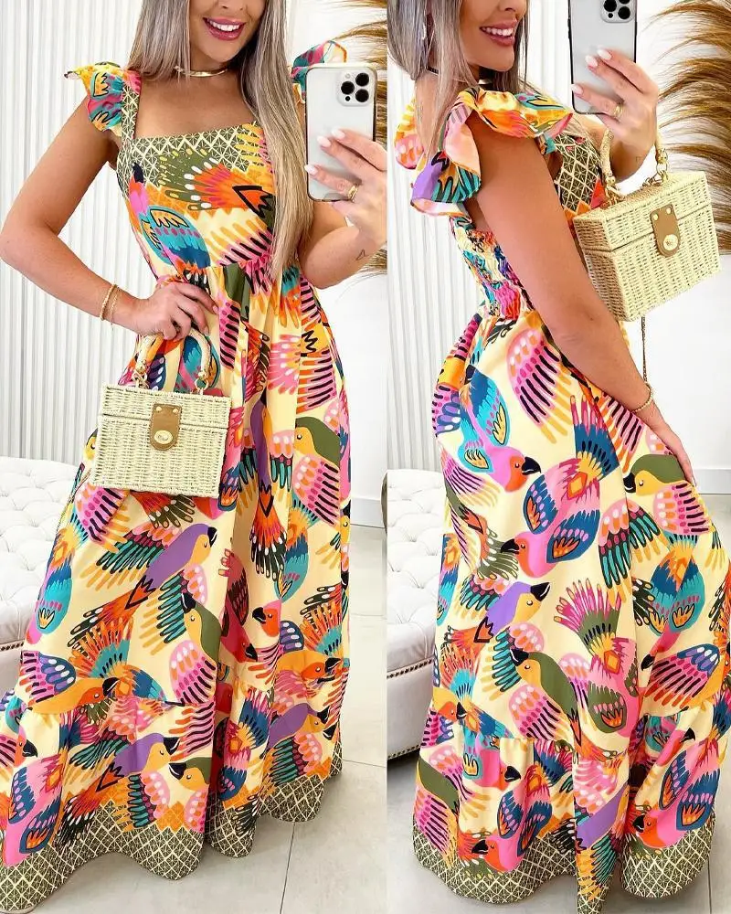 Женское свободное платье до пола, длинное платье без рукавов с квадратным вырезом и цветочным принтом, с высокой талией, лето
Женское свободное платье до пола, длинное платье без рукавов с квадратным вырезом и цветочным принтом, с высокой талией, лето