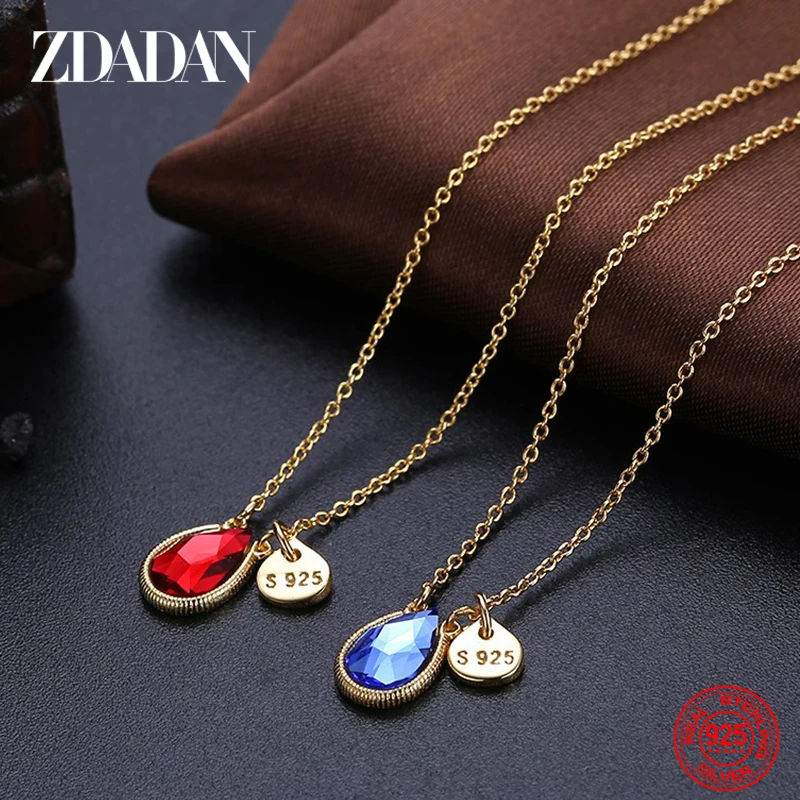 ZDADAN 925 Sterling Silver 18K Gold Water Drop Crystal Necklaces For Women Fashion Jewelry Gift
ZDADAN 925 Sterling Silver 18K Gold Water Drop Crystal Necklaces For Women Fashion Jewelry Gift