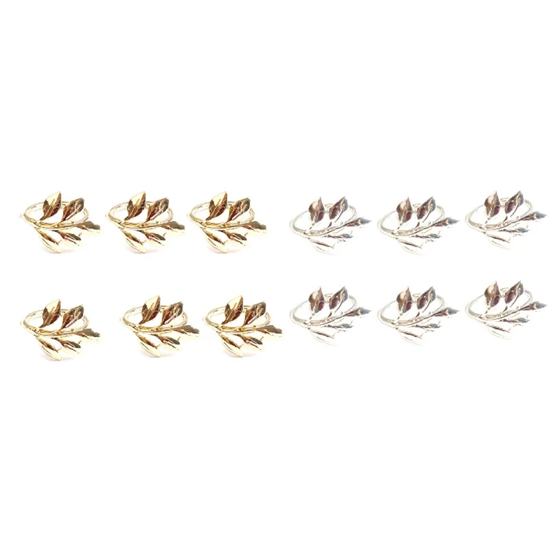 12Pcs Fall Leaves Napkin Rings Christening Bangle Metal Napkin Holder Wedding Baptismal Shower Party, Golden & Silver
12Pcs Fall Leaves Napkin Rings Christening Bangle Metal Napkin Holder Wedding Baptismal Shower Party, Golden & Silver