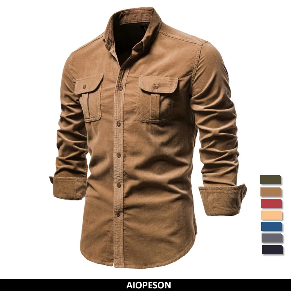 Y2K New 100% Cotton Men's Corduroy Shirt Business Casual Fashion Solid Color Mens Cargo Shirts Autumn Slim Shirt Chemise Homme
Y2K New 100% Cotton Men's Corduroy Shirt Business Casual Fashion Solid Color Mens Cargo Shirts Autumn Slim Shirt Chemise Homme