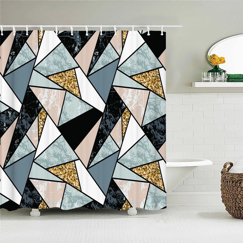 Classic Geometric Pattern Printing Shower Curtain Bathroom Curtain Home Decor Waterproof Shower Curtain With Hooks
Classic Geometric Pattern Printing Shower Curtain Bathroom Curtain Home Decor Waterproof Shower Curtain With Hooks