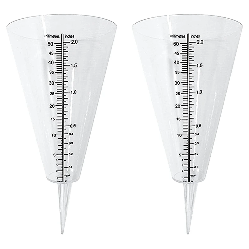 Rain Gauge, Rain Gauge Outdoor, 2 Pcs Transparent Cone Rain Gauges With Double Scales For Rainfall Monitoring
Rain Gauge, Rain Gauge Outdoor, 2 Pcs Transparent Cone Rain Gauges With Double Scales For Rainfall Monitoring