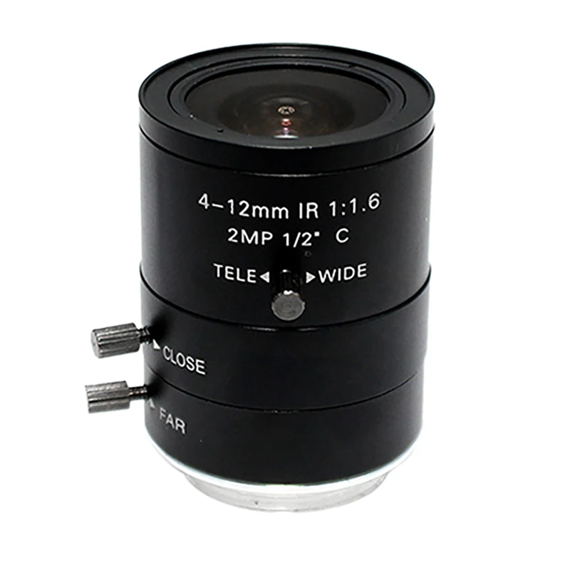 

Объектив камеры 2 МП 4-12 мм F1.6 C-Mount 1/2 Ручная настройка апертуры объектив промышленный объектив для фотооборудования