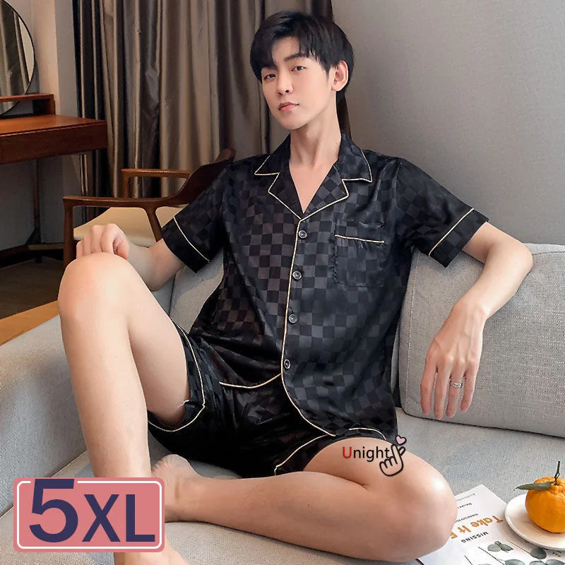 M-5XL 2023 New Summer Short Black Plaid Silk Pajama For Men 2pc Large 5XL Short Set 3xl Luxury Pijama Hombre Loungewear Homewear
M-5XL 2023 New Summer Short Black Plaid Silk Pajama For Men 2pc Large 5XL Short Set 3xl Luxury Pijama Hombre Loungewear Homewear