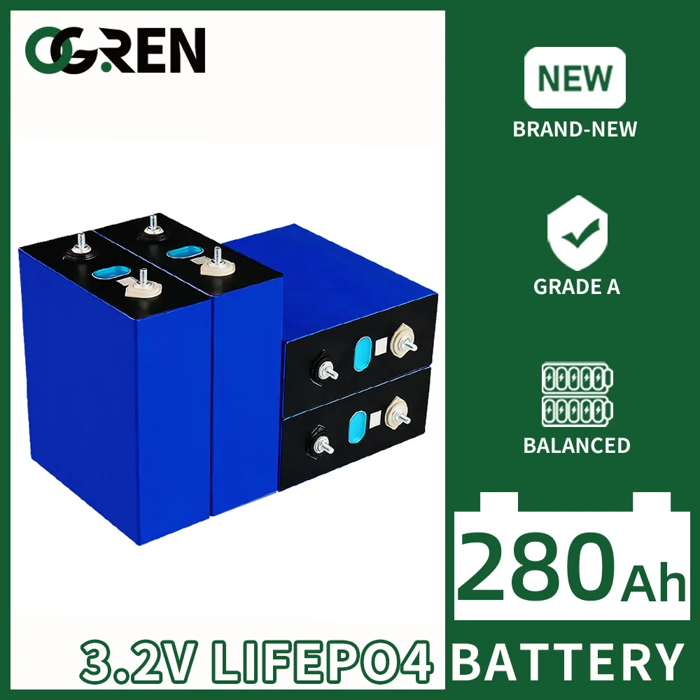 Brand New 280AH LiFePo4 Battery Cell Lithium Iron Phosphate Battery Pack Rechargeable Battery For 12V 24V 48V RV Moto Boat Car
Brand New 280AH LiFePo4 Battery Cell Lithium Iron Phosphate Battery Pack Rechargeable Battery For 12V 24V 48V RV Moto Boat Car