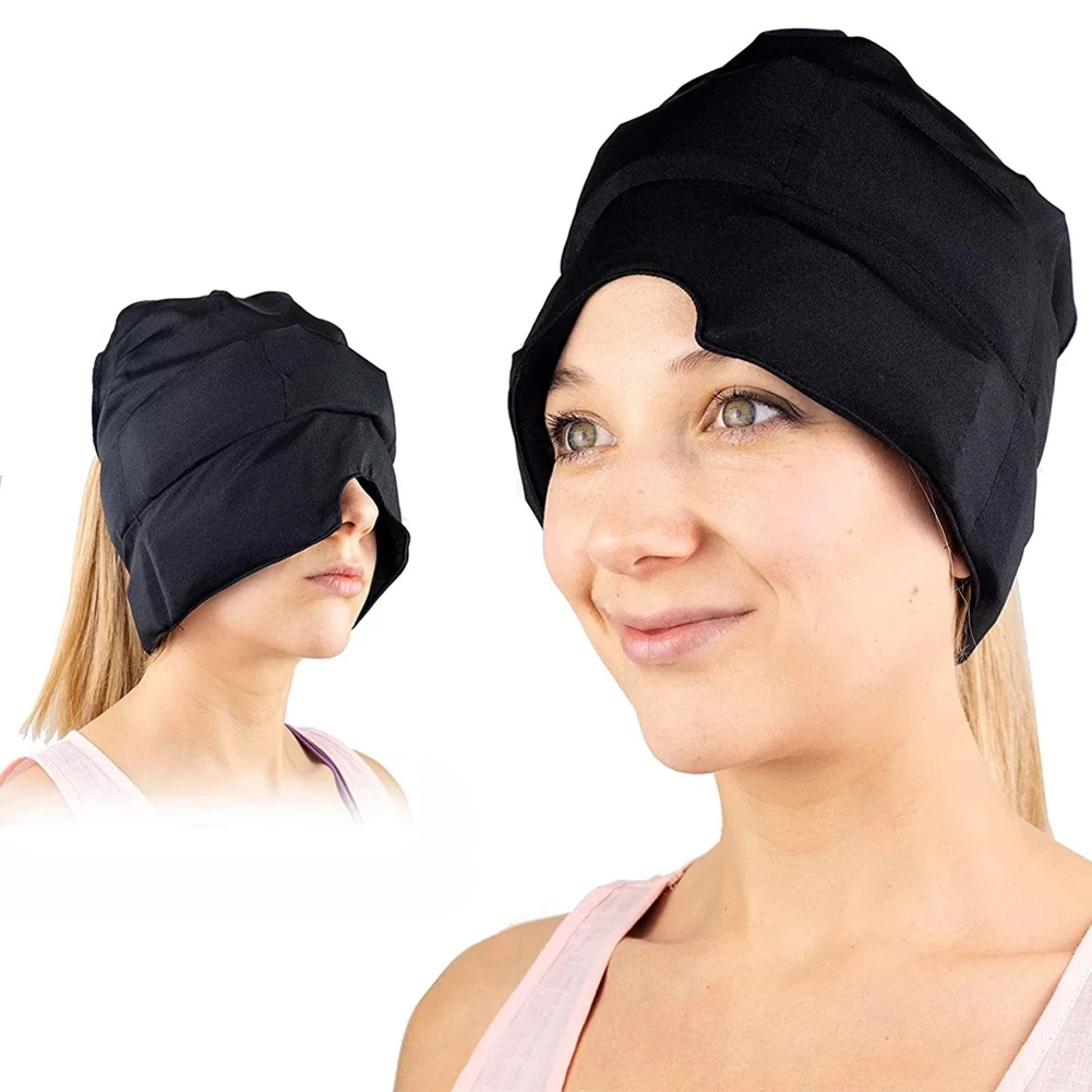 

Hat Gel Hot Cold Therapy Headache Relief Cap Headache& Migraine Relief Stretchable Compress Hood Sinus & Stress Relief Eyes Mask