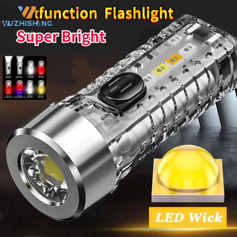 1-15PCS Portable Keychain Flashlight USB Rechargable Lantern Torch 7 Modes LED Pocket Emergency Flashlight For Outdoor Camping
1-15PCS Portable Keychain Flashlight USB Rechargable Lantern Torch 7 Modes LED Pocket Emergency Flashlight For Outdoor Camping