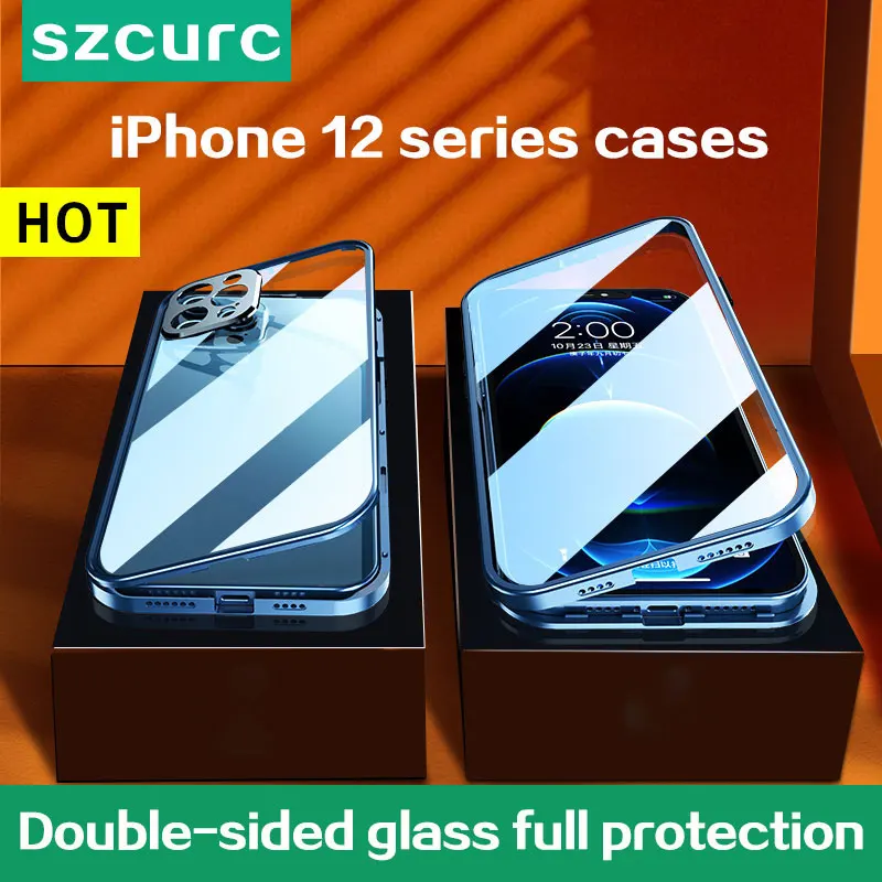 High-end luxury Glass For iPhone 12 Pro Max case. New 360° Full lens Protection Magnetic Adsorption iPhone 12 Mini Phone cover 
High-end luxury Glass For iPhone 12 Pro Max case. New 360° Full lens Protection Magnetic Adsorption iPhone 12 Mini Phone cover