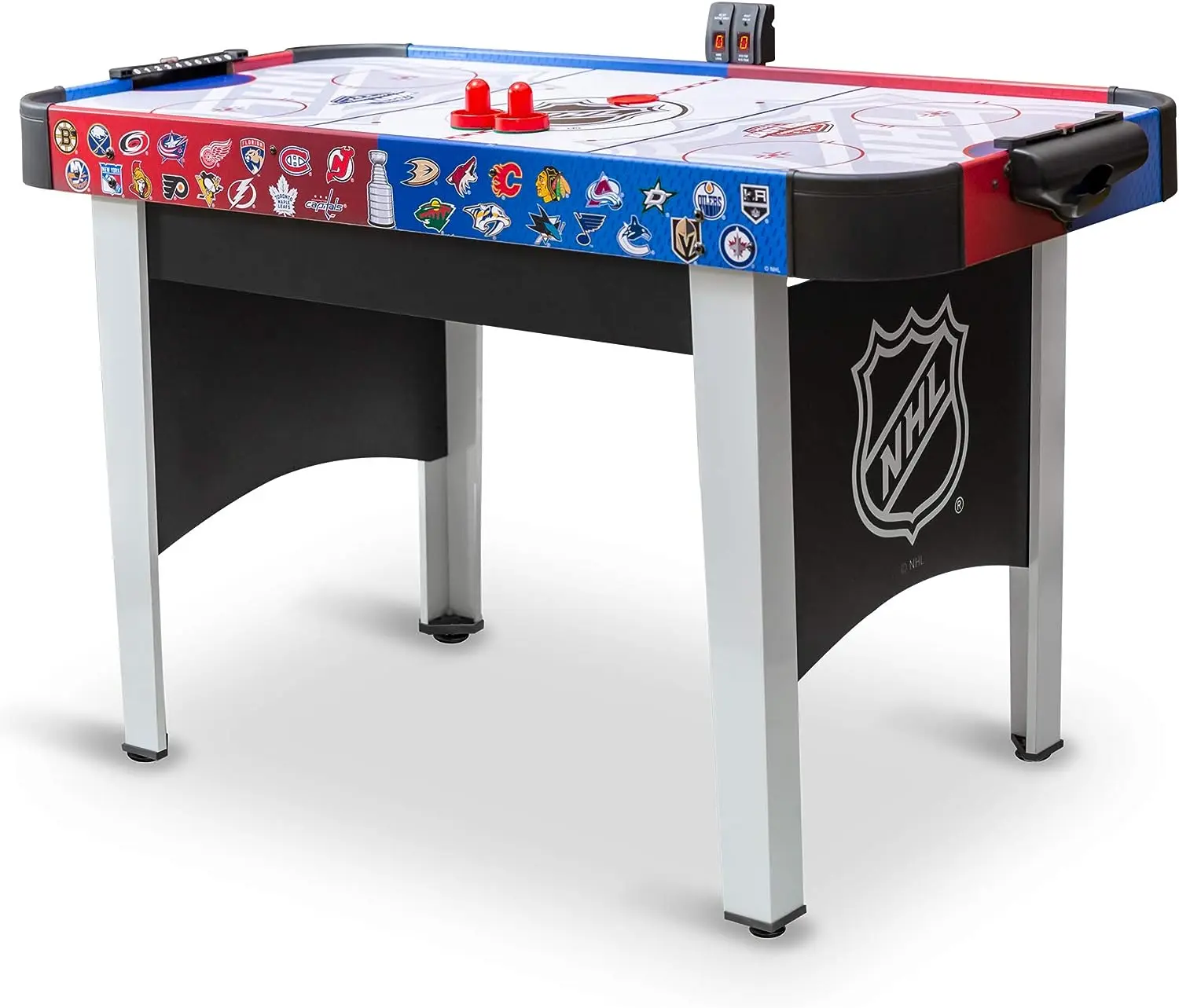 Mid-Size Rush Indoor Hover Hockey Game Table; Easy Setup, Air-Powered Play with LED Scoring, Multicolored
Mid-Size Rush Indoor Hover Hockey Game Table; Easy Setup, Air-Powered Play with LED Scoring, Multicolored