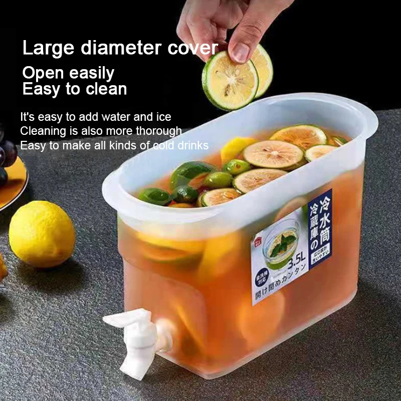 3.5L Large Capacity Curling Bottle With Faucet For Fruit Brewing Tea Bottle Refrigerator For Cold Drinks Essential For Summer
3.5L Large Capacity Curling Bottle With Faucet For Fruit Brewing Tea Bottle Refrigerator For Cold Drinks Essential For Summer
