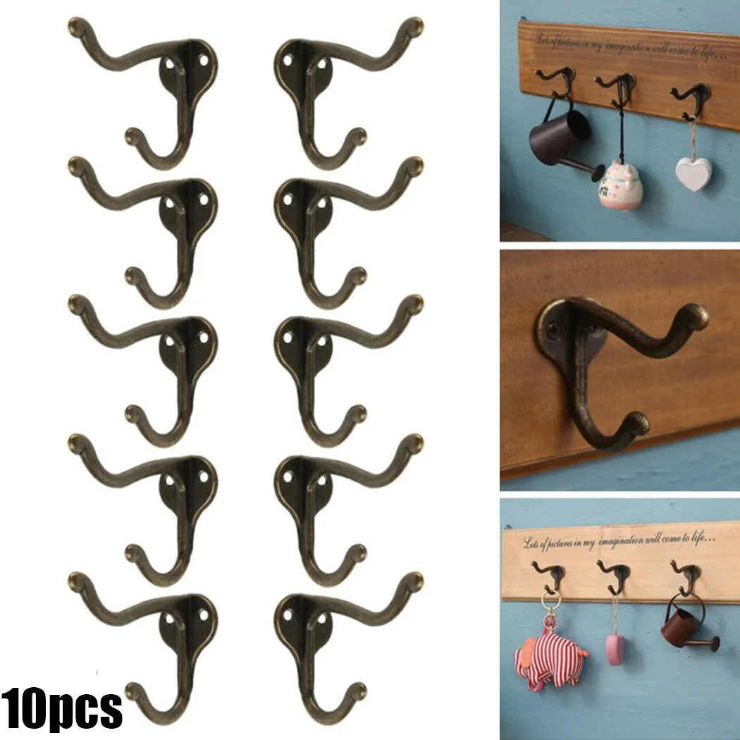 10pc Hooks Wall Mounted Metal Clothes Hook Double Hole Alloy Hook Single Hook For Key Clothes Coat Hanging Home Hangers
10pc Hooks Wall Mounted Metal Clothes Hook Double Hole Alloy Hook Single Hook For Key Clothes Coat Hanging Home Hangers