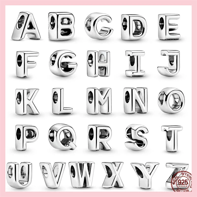 Genuine 925 Sterling Silver Charms Letter Alphabet A-Z Beads Fit Original Bracelet Jewelry Making DIY Gift
Genuine 925 Sterling Silver Charms Letter Alphabet A-Z Beads Fit Original Bracelet Jewelry Making DIY Gift