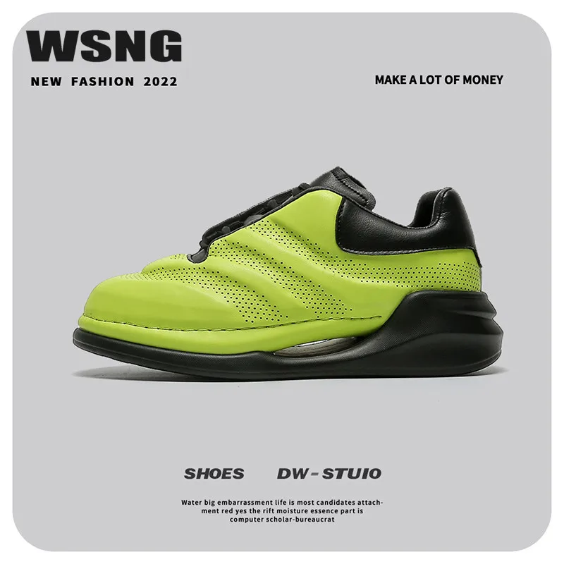 WSNG Men's Shoes New Spring Leather Bread Bottom Light Luxury Sports Shoes Casual Shoes All-match Green Daddy Ins Tide Shoes -44 
WSNG Men's Shoes New Spring Leather Bread Bottom Light Luxury Sports Shoes Casual Shoes All-match Green Daddy Ins Tide Shoes -44