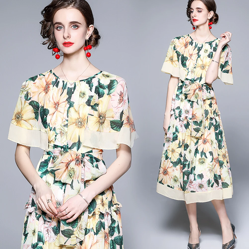 Summer Vintage Floral Print Dress Women Casual Short Sleeve Ruffles A Line Dress 2022 Fashion Lady Bow Waist Party Vestidos
Summer Vintage Floral Print Dress Women Casual Short Sleeve Ruffles A Line Dress 2022 Fashion Lady Bow Waist Party Vestidos