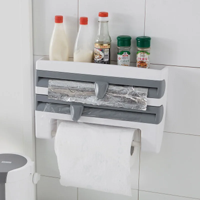 Multifunction Kitchen Organizer Wall-mounted Tin Foil Storage Rack Preservative Film Dispenser Sauce Roll Paper Storage Box
Multifunction Kitchen Organizer Wall-mounted Tin Foil Storage Rack Preservative Film Dispenser Sauce Roll Paper Storage Box