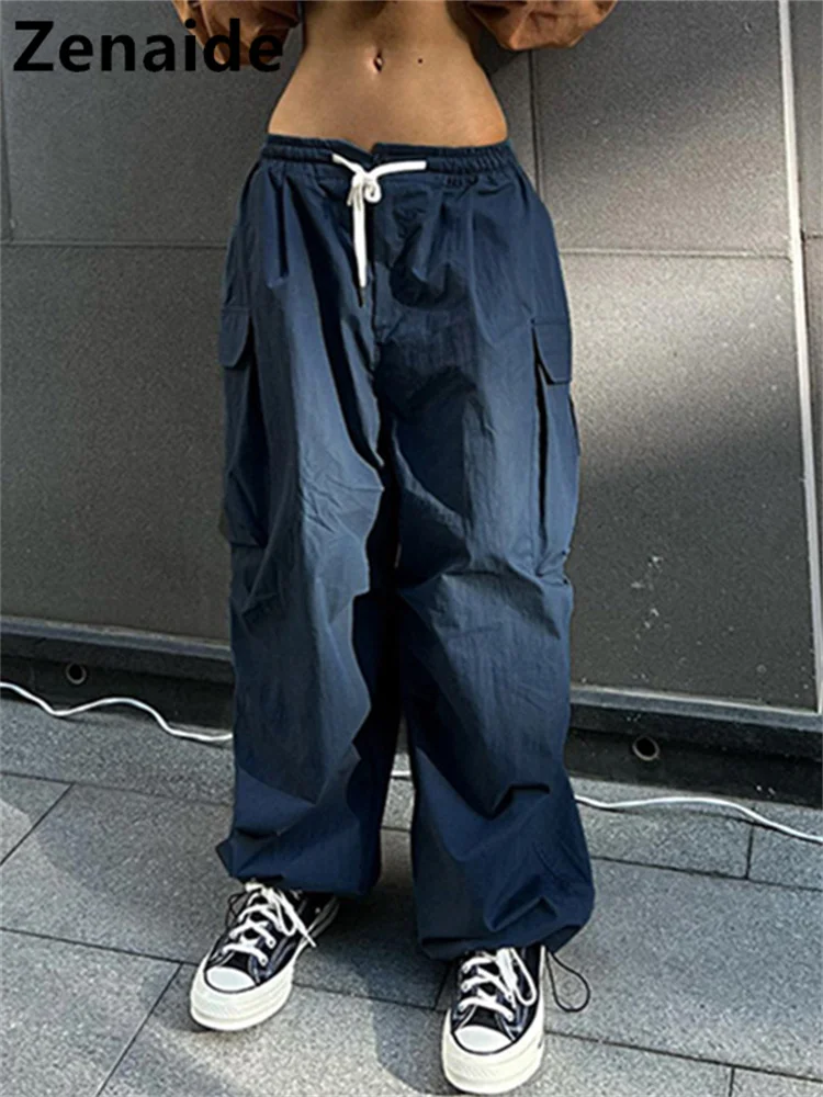 Zenaide 2022 Low Rise Drawstring Cargo Pants Blue Baggy Casual Women Grunge Sweatpants Y2K Streetwear Vintage Joggers
Zenaide 2022 Low Rise Drawstring Cargo Pants Blue Baggy Casual Women Grunge Sweatpants Y2K Streetwear Vintage Joggers