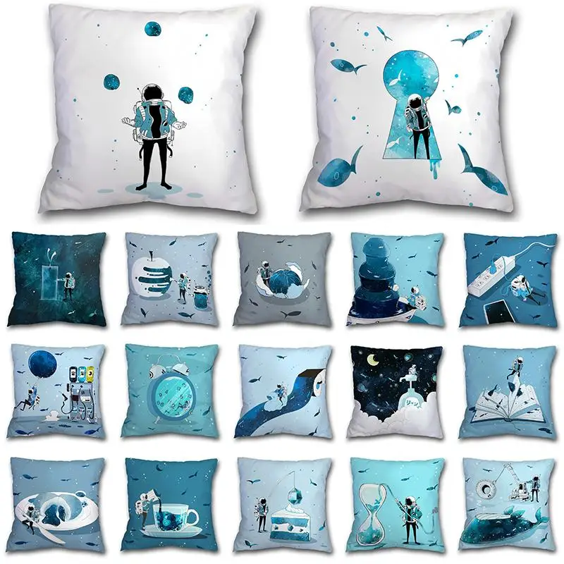 Cushion Cover Living Room Car Pillowcase Home Decor Pillowcase Creative Astronaut Ocean Blue Spaceman Pillowcase
Cushion Cover Living Room Car Pillowcase Home Decor Pillowcase Creative Astronaut Ocean Blue Spaceman Pillowcase
