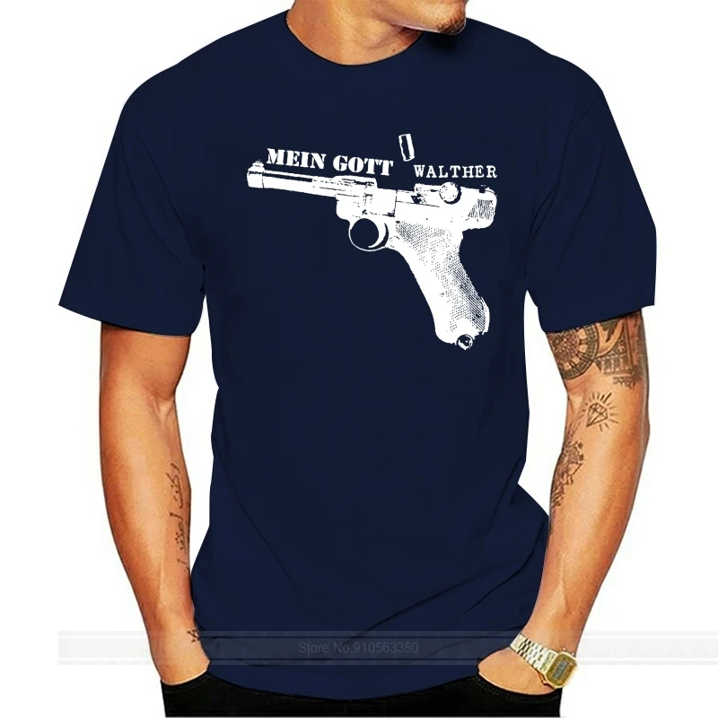 Mein Gott Walther - T-Shirt{Siebdruck}Pistole|P08|Luger|Waffe|Parabellum|Military Fashion New Tees Novelty O-Neck Tops T Shirts 
Mein Gott Walther - T-Shirt{Siebdruck}Pistole|P08|Luger|Waffe|Parabellum|Military Fashion New Tees Novelty O-Neck Tops T Shirts