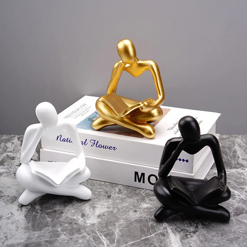 Reading Man Resin Figurine for Study Room Desktop Abstract Thinker Figure Ornament Home Decoration Statues for Decoration
Reading Man Resin Figurine for Study Room Desktop Abstract Thinker Figure Ornament Home Decoration Statues for Decoration