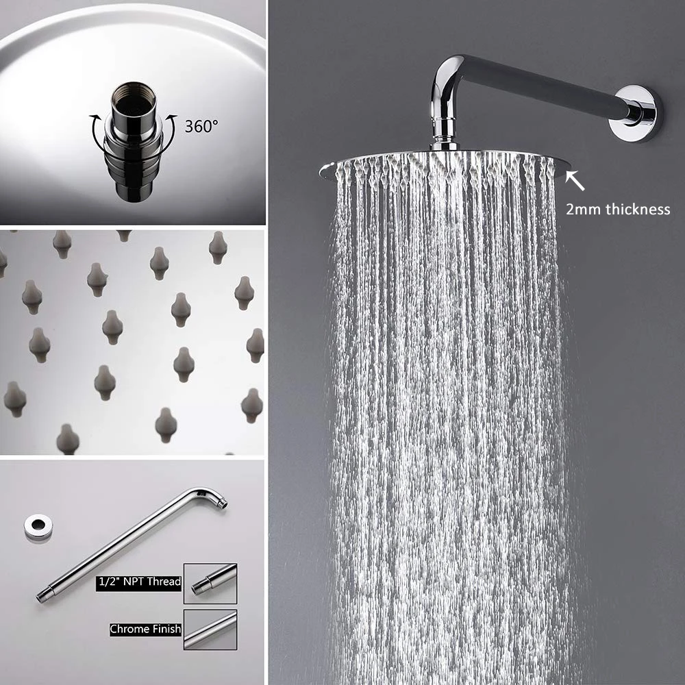 Vidric Vidric Chrome Round Style Shower Faucet Set Concealed Rainfall Shower System Bathtub Shower Hot Cold Water Mixer Faucet T
Vidric Vidric Chrome Round Style Shower Faucet Set Concealed Rainfall Shower System Bathtub Shower Hot Cold Water Mixer Faucet T