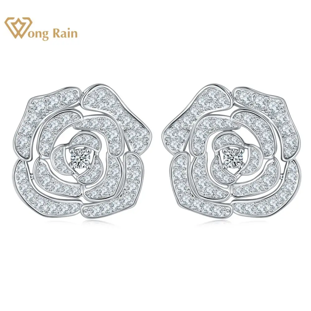 Wong Rain Luxury 925 Sterling Silver Flower High Carbon Diamond Women Stud Earrings Wedding Party Fine Jewelry Free Shipping
Wong Rain Luxury 925 Sterling Silver Flower High Carbon Diamond Women Stud Earrings Wedding Party Fine Jewelry Free Shipping