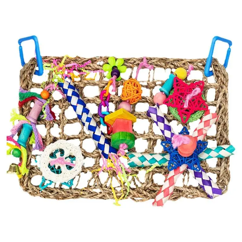 Parrot Foraging Wall Toy Parrot Swing Toy Bird Rope Climbing Net Cockatiel Toys Bird Shredding Toys Seagrass With Colorful
Parrot Foraging Wall Toy Parrot Swing Toy Bird Rope Climbing Net Cockatiel Toys Bird Shredding Toys Seagrass With Colorful