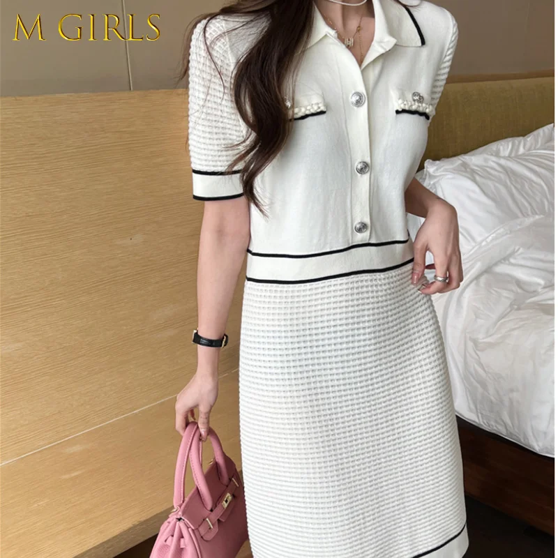 Korean Elegant Knit Sweater Dress Women 2022 Summer New Slim POLO Collar Short Sleeve Single Breasted Hit Color Knit Mini Dress
Korean Elegant Knit Sweater Dress Women 2022 Summer New Slim POLO Collar Short Sleeve Single Breasted Hit Color Knit Mini Dress