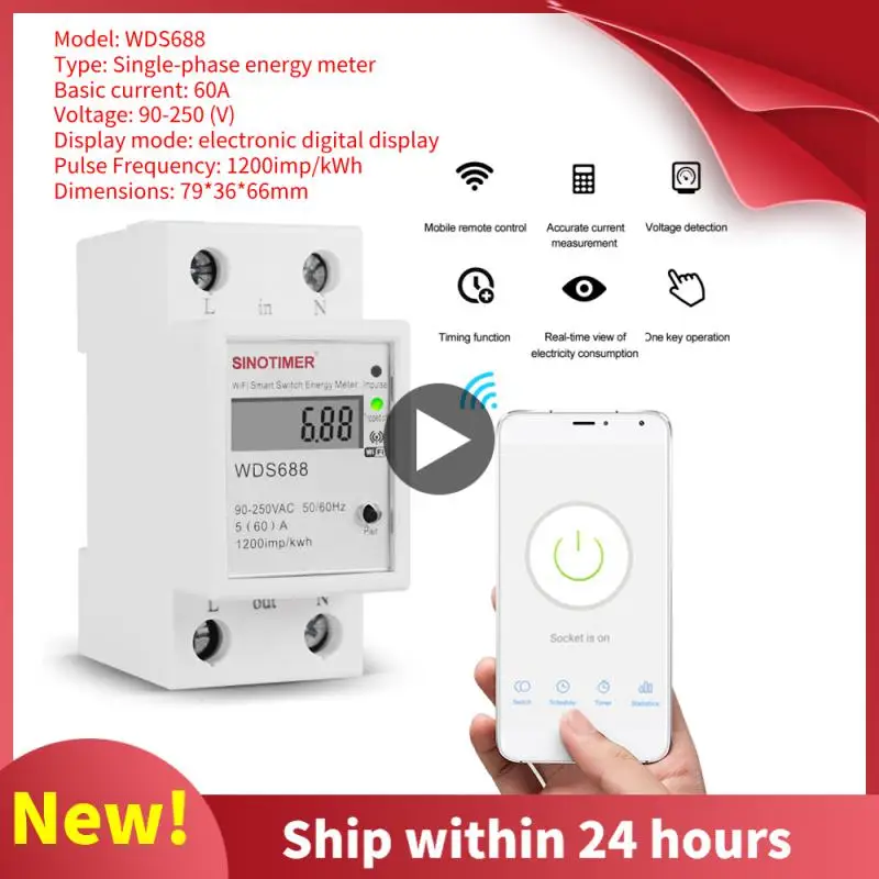 

90-250V WiFi Smart Metering Energy Meter Tuya/smart Life APP Din Rail Single-phase Smart WIFI Metering Switch Breaker KWh Meter