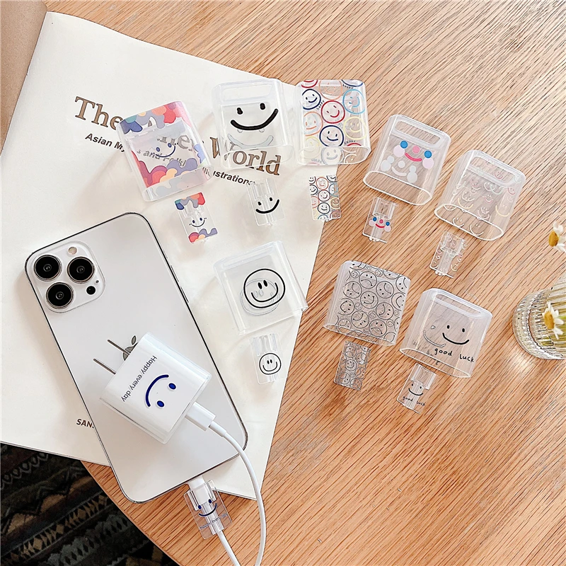Cute Smiley Protector Set For iPhone 18W 20W Original Phone Charger Case Wire USB Cable Cord Protective Cover Organizer Winders
Cute Smiley Protector Set For iPhone 18W 20W Original Phone Charger Case Wire USB Cable Cord Protective Cover Organizer Winders