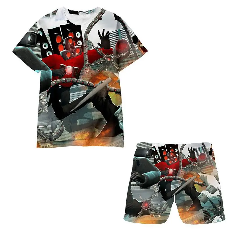 Personalized Toilet Man Series Suit Short-sleeved 3D Digital Printing Fashion Casual Popular Funny Top 
Personalized Toilet Man Series Suit Short-sleeved 3D Digital Printing Fashion Casual Popular Funny Top