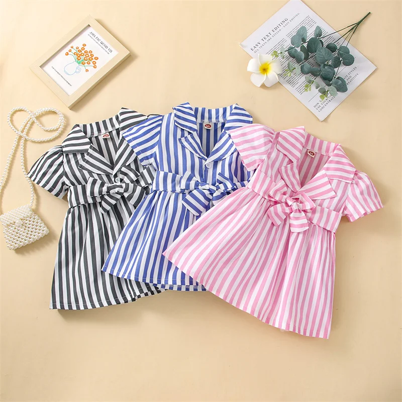 pudcoco Baby Girls Summer Dress Stripes Short Sleeve Turn-Down Collar A-Line Dress with Waist Belt Casual Party Clothing Newborn
pudcoco Baby Girls Summer Dress Stripes Short Sleeve Turn-Down Collar A-Line Dress with Waist Belt Casual Party Clothing Newborn