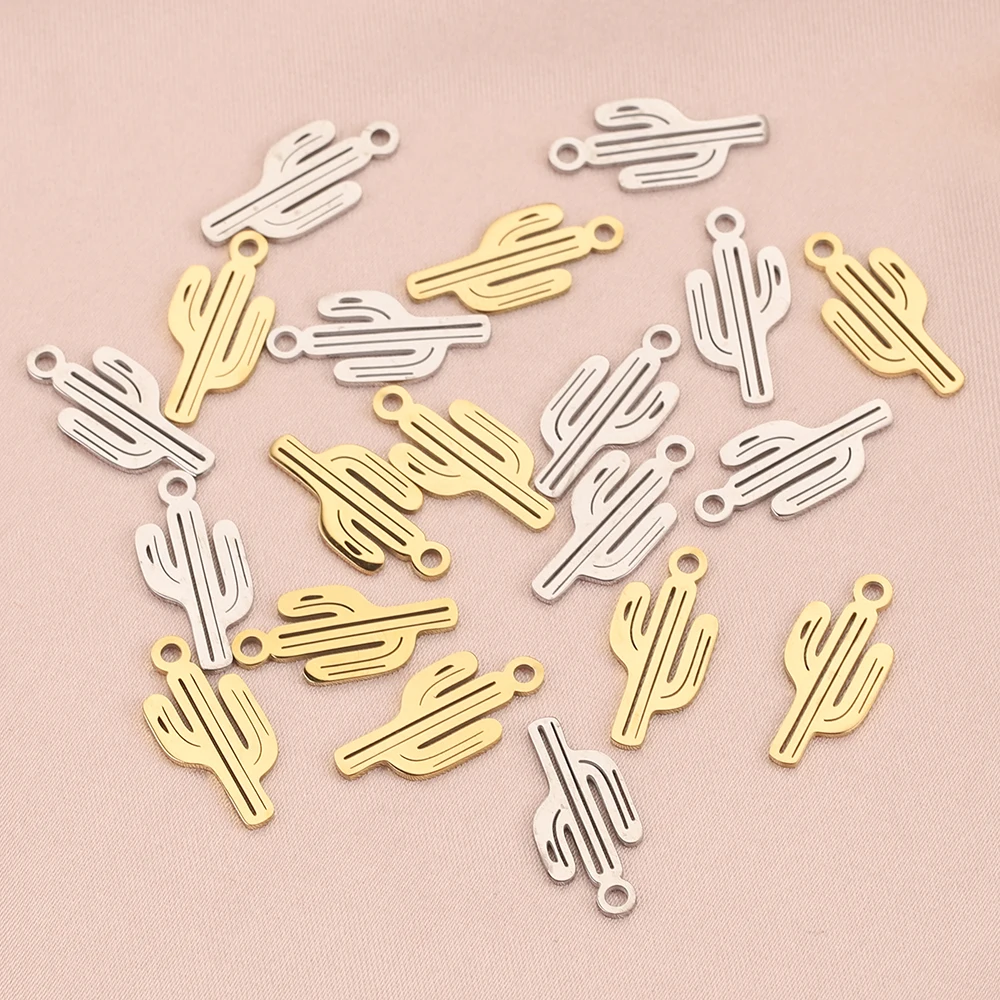 10pcs Gold-Plate Cactus Stainless Steel Charms Jewelry Making Pendants for Cute Bracelet DIY Earring Necklace Accessories
10pcs Gold-Plate Cactus Stainless Steel Charms Jewelry Making Pendants for Cute Bracelet DIY Earring Necklace Accessories